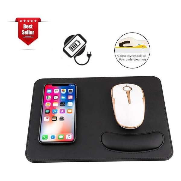 Multipad muismat | Muismat met polssteun | Draadloos opladen | Anti slip | Mousepad | Muismat gaming | Thuiswerken | Zwart Multipad muismat | Muismat met polssteun | Draadloos opladen | Anti slip | Mousepad | Muismat gaming | Thuiswerken | Zwart