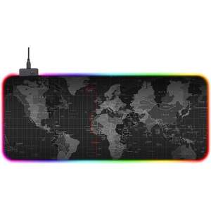 RGB Gaming Muismat XXL (80x30) | LED Verlichting Muismat | Anti-Slip | Waterproof | Extra Breed en Lang | Zwart