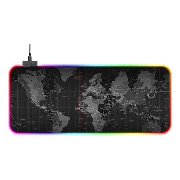 RGB Gaming Muismat XXL (80x30) | LED Verlichting Muismat | Anti-Slip | Waterproof | Extra Breed en Lang | Zwart