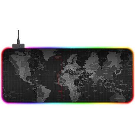 RGB Gaming Muismat XXL (80x30) | LED Verlichting Muismat | Anti-Slip | Waterproof | Extra Breed en Lang | Zwart