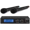 Draadloze microfoonset - Vonyx WM522 draadloze VHF microfoonset met 2 handmicrofoons