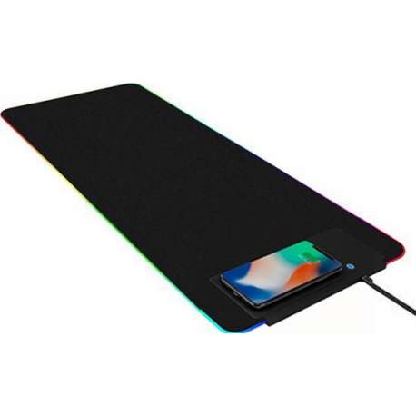 LED Gaming Muismat - Draadloos opladen - XXL Muismat - Verlichting - 78x30cm - Antislip - Waterproof - LED Mouse Pad