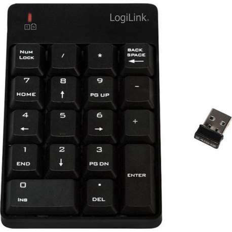 LogiLink ID0120 numeriek toetsenbord RF Draadloos Notebook Zwart