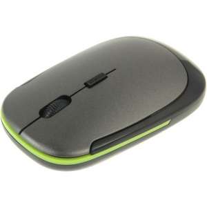 Ultra-dunne draadloze 2.4 GHz Optische USB Muis (grijs)