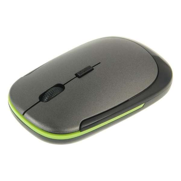 Ultra-dunne draadloze 2.4 GHz Optische USB Muis (grijs)