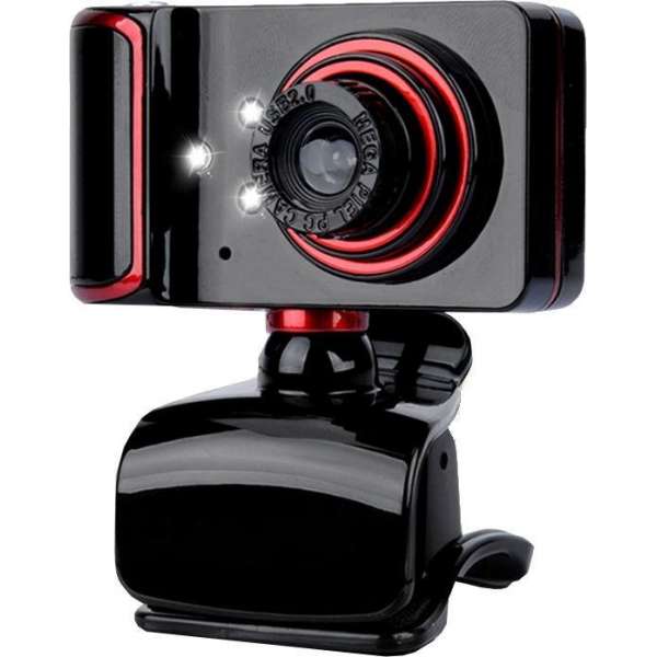 NÖRDIC EC-C102, Mini camera, USB webcam met microfoon voor PC, laptop, Webcamera HD 480p, zwart/rood NÖRDIC EC-C102, Mini camera, USB webcam met microfoon voor PC, laptop, Webcamera HD 480p, zwart/rood