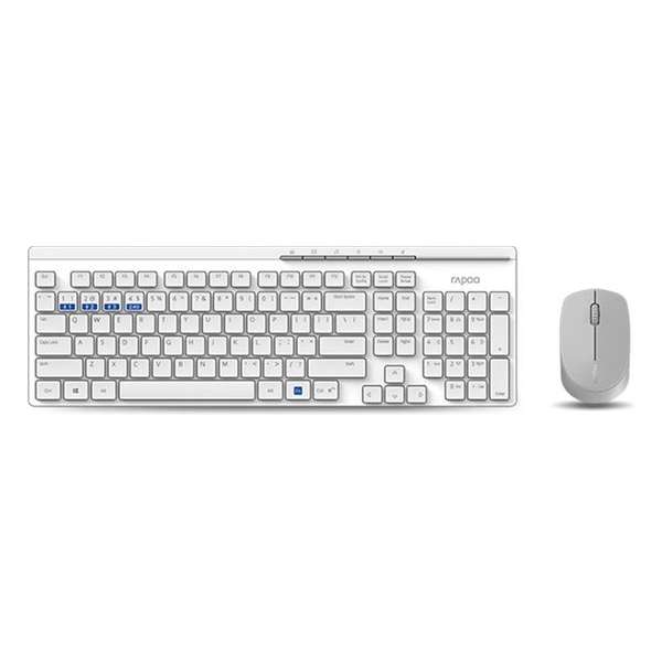 Rapoo 8100M toetsenbord RF Wireless + Bluetooth Wit