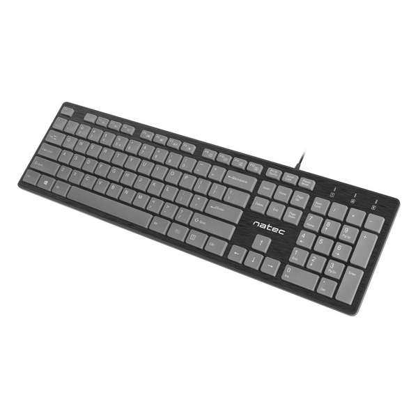 NATEC Discus toetsenbord USB QWERTY Engels Zwart, Grijs