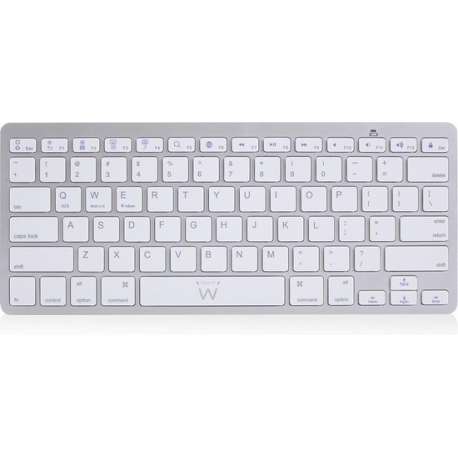 Ewent EW3163 toetsenbord Bluetooth QWERTY US International Zilver, Wit