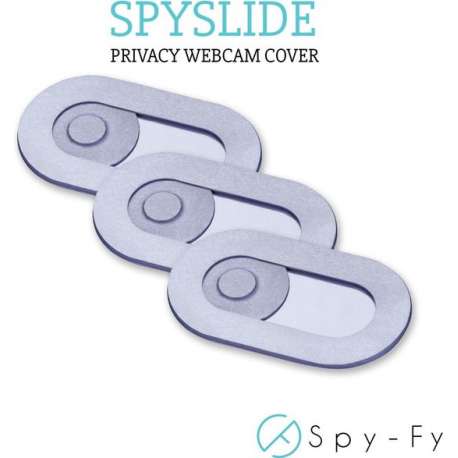 De Originele Spyslide® Webcam Cover van Spy-Fy | Zilver | 3 stuks