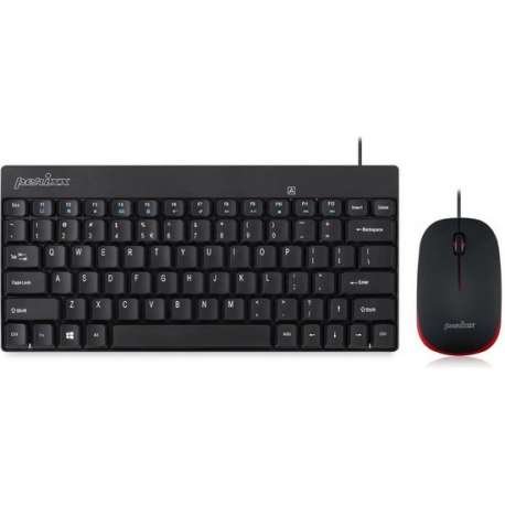 Perixx Periduo 212 mini toetsenbord en muis 2in1 Desktop set (Compact, Multimedia, Stille toetsen)