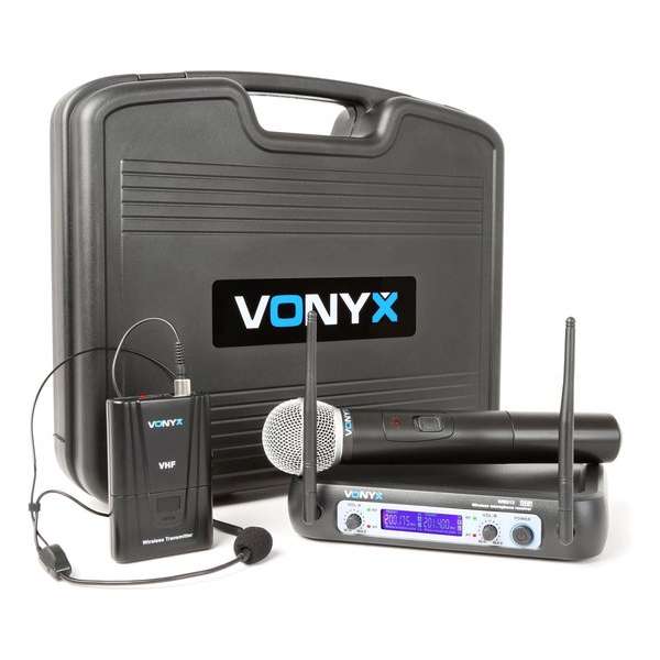 WM512C 2-Kanaals VHF Draadloos Microfoonsysteem Handheld Headset combi WM512C 2-Kanaals VHF Draadloos Microfoonsysteem Handheld Headset combi