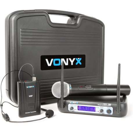 WM512C 2-Kanaals VHF Draadloos Microfoonsysteem Handheld Headset combi