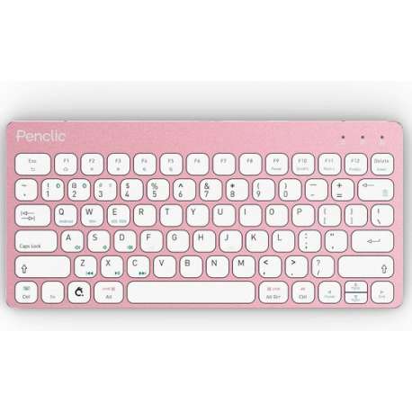Penclic KB3 compact PC/Tablet keyboard wired/bluetooth Roze kleurig toetsenbord