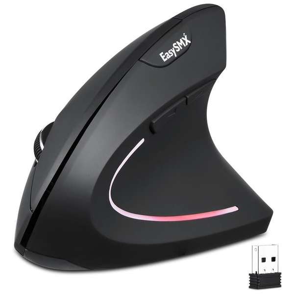 SMX Ergonomische draadloze muis - Instelbare DPI - Zwart SMX Ergonomische draadloze muis - Instelbare DPI - Zwart