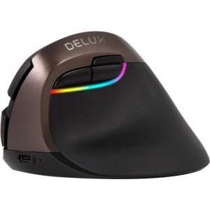 Delux M618M Mini/Medium - Zwart / Jet Black - Draadloos (2,4ghz + Bluetooth) + oplaadbare accu