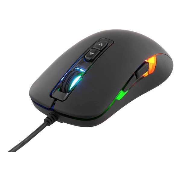 DELTACO GAM-029 Optische gaming muis, 7 knoppen, LED verlichting, USB 2.0, max. 2000 DPI zwart