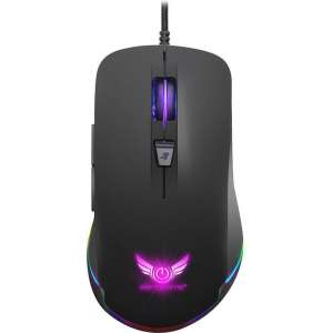 ZERODATE S600 kunt programmeren bedrade optische RGB gaming muis - 4800DPI - zwart muizen (Windows/Mac)