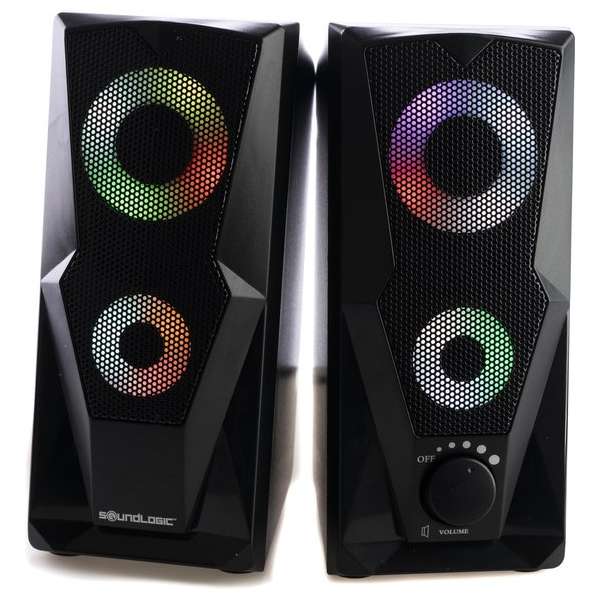 Soundlogic Draadloze Gaming Speakers * 7 kleuren LED verlichting * Bluetooth Soundlogic Draadloze Gaming Speakers * 7 kleuren LED verlichting * Bluetooth