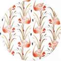 Moodadventures | Muismat Rond Vintage Flamingo | 20 x 20 cm.