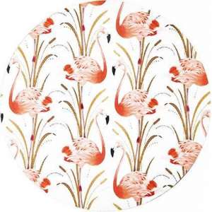 Moodadventures | Muismat Rond Vintage Flamingo | 20 x 20 cm.