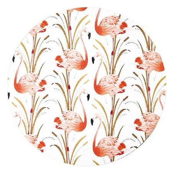 Moodadventures | Muismat Rond Vintage Flamingo | 20 x 20 cm.