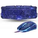 Gaming Set - Toetsenbord en Muis – Keyboard Qwerty met LED Verlichting MultiColour – Bedraad USB - 2400 DPI