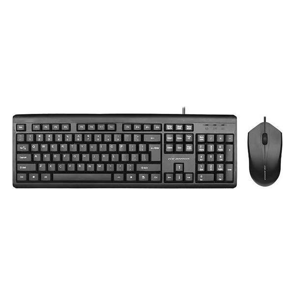 Toetsenboord - Keyboard BT190 - bedraad - Kabel - met muis -USB - QWERTY Zwart voor Computer / PC Toetsenboord - Keyboard BT190 - bedraad - Kabel - met muis -USB - QWERTY Zwart voor Computer / PC