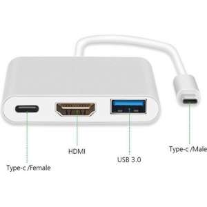 USB C Hub naar HDMI (4k), USB en USB-C