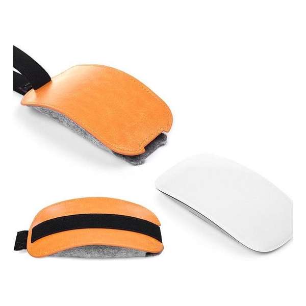Beschermhoes Voor Apple Magic Mouse 2 Travel Cover Case Opberghoes Sleeve - PU Leder