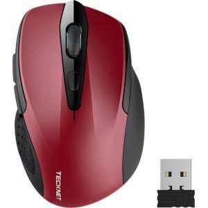 TeckNet Pro 2.4G Draadloze Muis, M3 | 2600DPI | Rood