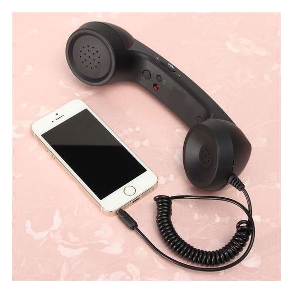 Klassieke telefoonhoorn voor smartphone met 3.5 mm audio aansluiting