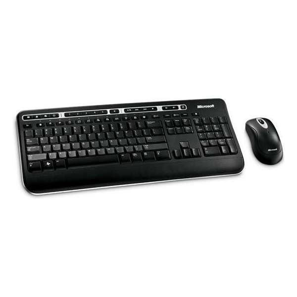 Microsoft Wireless Desktop 1000 - Draadloze Toetsenbord en Muis / Qwertz / Zwart