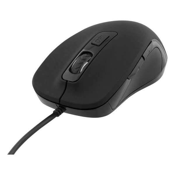 DELTACO MS-761 Stille optische muis 800-1200 DPI - Bedraad - Zwart