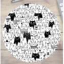 muismat Kat Cartoon Katten - rond 20 cm