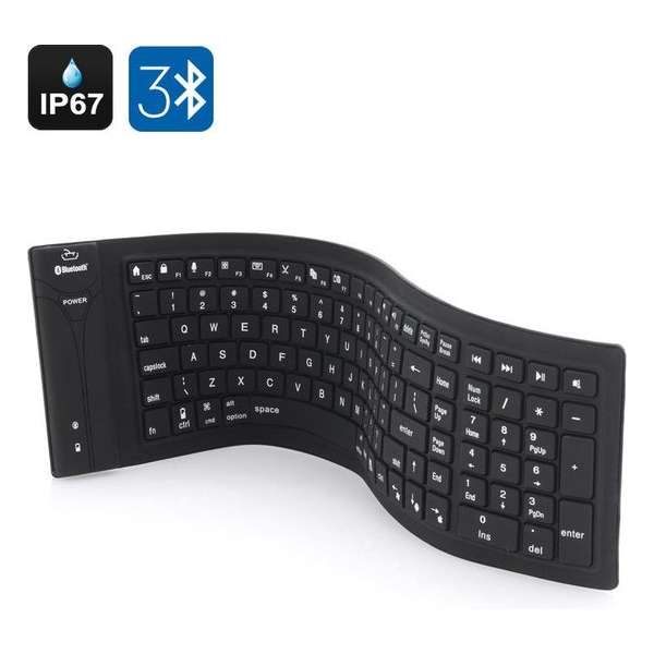 Oprolbaar qwerty klavier toetsenboerd - bluetooth - waterdicht (IP-67)