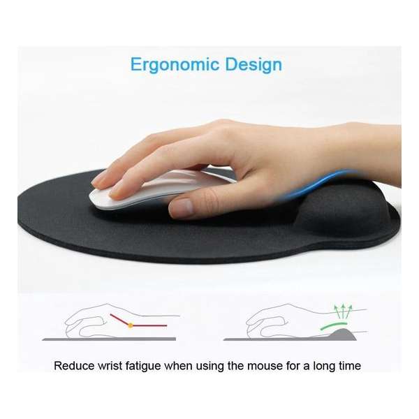 Ergonomische muismat met gel voor ondersteuning van je pols Ergonomische muismat met gel voor ondersteuning van je pols