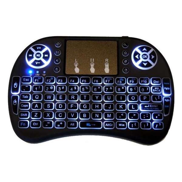 Type i8 keyboard met Backlight Draadloos mini multimedia toetsenbord met touchpad + oplaadbare accu Type i8 keyboard met Backlight Draadloos mini multimedia toetsenbord met touchpad + oplaadbare accu