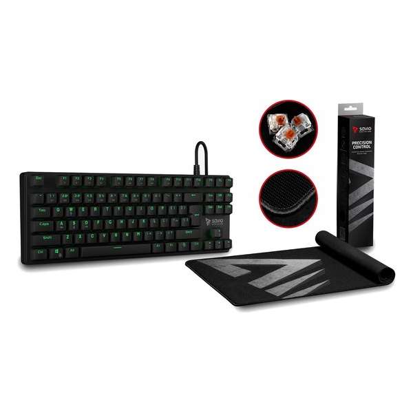Mechanisch gaming toetsenbord + XL muismat - Tenkeyless TKL - Qwerty - Outemu Brown - Mechanical keyboard Mechanisch gaming toetsenbord + XL muismat - Tenkeyless TKL - Qwerty - Outemu Brown - Mechanical keyboard