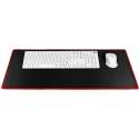 Gaming mousepad extra groot 900x400x3mm - zwart met rood stiksel