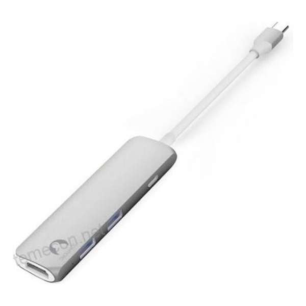 4 in 1 Adapter - Macbook - 2x USB 3.0 - HDMI - 4K - 1080p - HD - Pro - Air - Silver - Adapter - Tussenstuk -