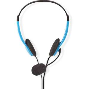 Nedis - Nedis CHST100BU Pc-headset On-ear 2x 3,5 Mm Connectoren 2,0 M Blauw - 30 Dagen Niet Goed Geld Terug