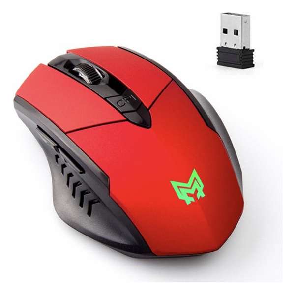 Optische 6D Gaming Muis | Draadloze Oplaadbare Ergonomische Game Muis | Verstelbare DPI | Cadeau voor man & vrouw | Rood