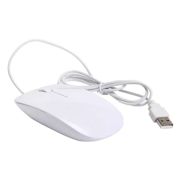 Optical 156 Muis met kabel Bedraad voor notebook, pc, Mac, laptop, computer / Windows – wit Optical 156 Muis met kabel Bedraad voor notebook, pc, Mac, laptop, computer / Windows – wit