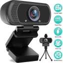 Professionele Webcam 4K lens voor PC met Ingebouwde Microfoon & Inclusief Gratis Webcam Cover + Statief