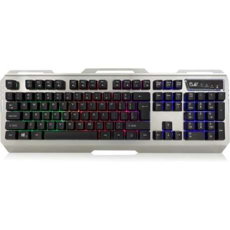 Ewent PL3310 toetsenbord USB QWERTY Amerikaans Engels Zwart, Zilver