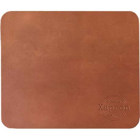 Xapron leren muismat - kleur Cognac (lichtbruin)