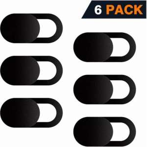 Webcam Cover - Privacy schuifje - Geschikt voor Macbook, Laptop en Tablet - Zwart - 6 stuks