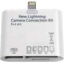 Lightning naar USB / SD  kaartlezer - cardreader - camera connection kit - 5 in 1 - voor Apple Ipad Mini, Ipad 4, Ipad Air