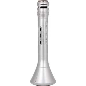 Shall karaoke microfoon met speaker en bluetooth zilver